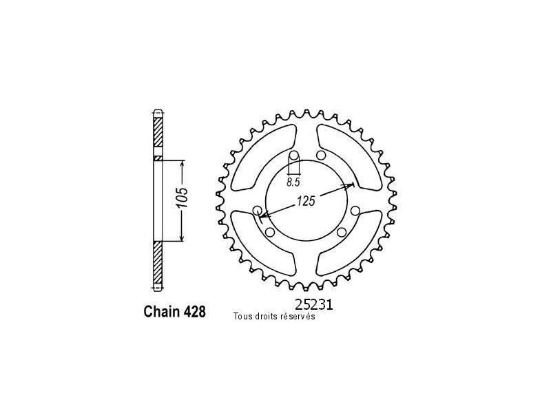 Couronne Xt 125 R 04-   Pas428/Z500