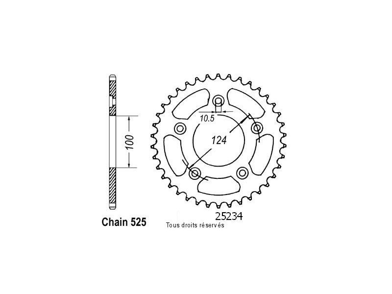 Couronne Ducati 999 R/S 03-   Pas525/Z360