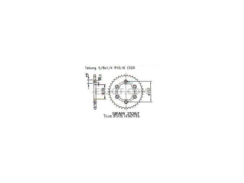 Couronne Aprilia Acier Rxv/Sxv Pas520/Z480