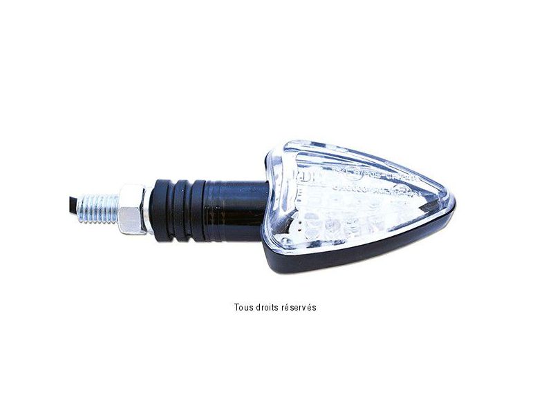 Paire de Mini Cligno LED C.E Triangle Long Noir Homologués C.E0