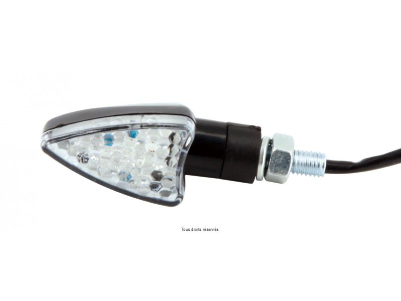 Paire de Mini Cligno LED C.E Triangle Noir 60 x 25 mm Homologués C.E0