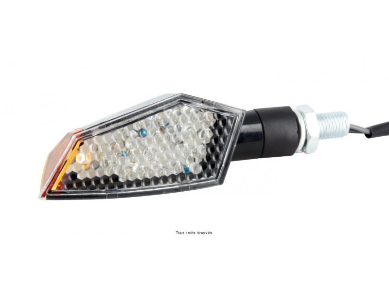 Paire de Mini Cligno LED C.E + Led Latérales - 100 x 35 mm Noirs - Homologués C.E0