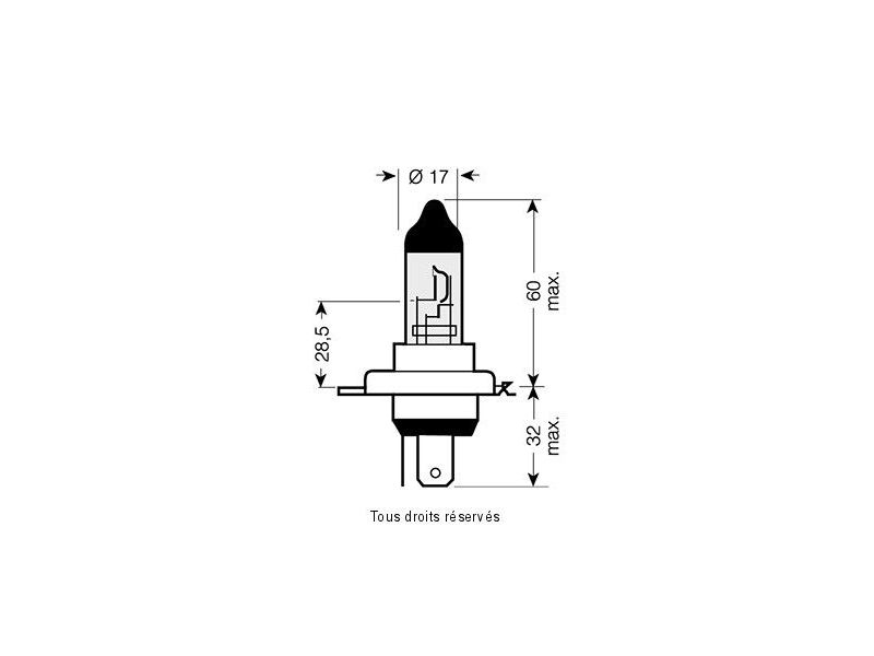 H4 - 12v 60/55w P43t Livraison 1 paquet de 1 pcs0