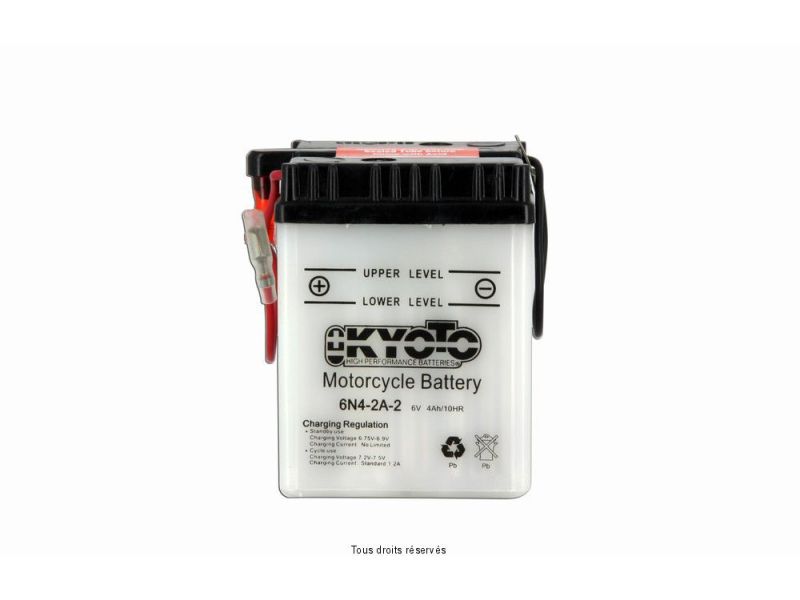 6n4-2a-2 L 71mm  W 71mm  H 96mm 6v 4ah Acide 0,19l1
