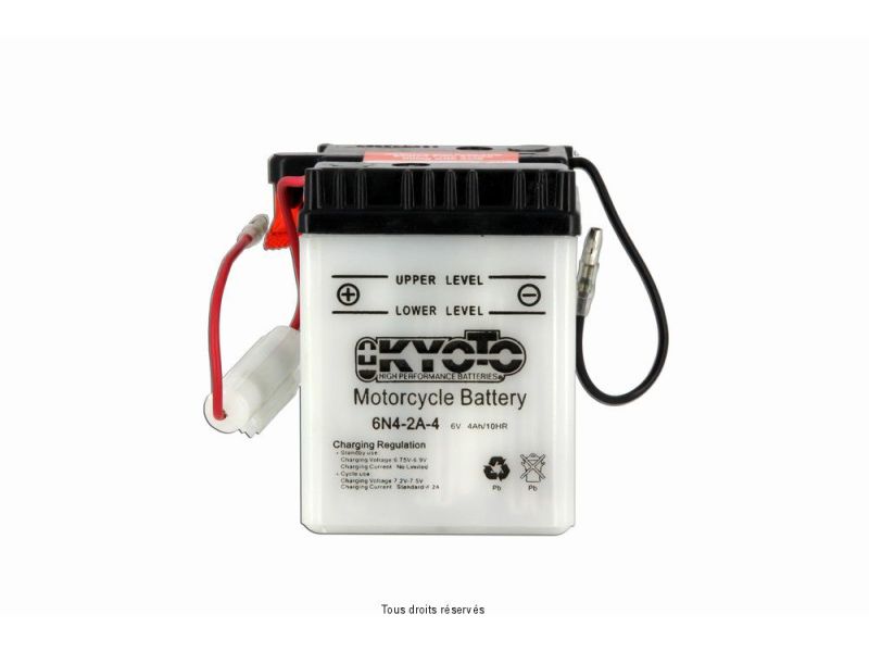 6n4-2a-4 L 71mm  W 71mm  H 96mm 6v 4ah Acide 0,19l1