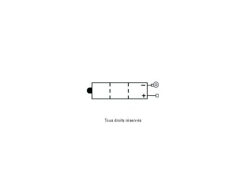 6n4a-4d  L 58mm  W 62mm  H 131mm 6v 4ah Acide 0,2l1