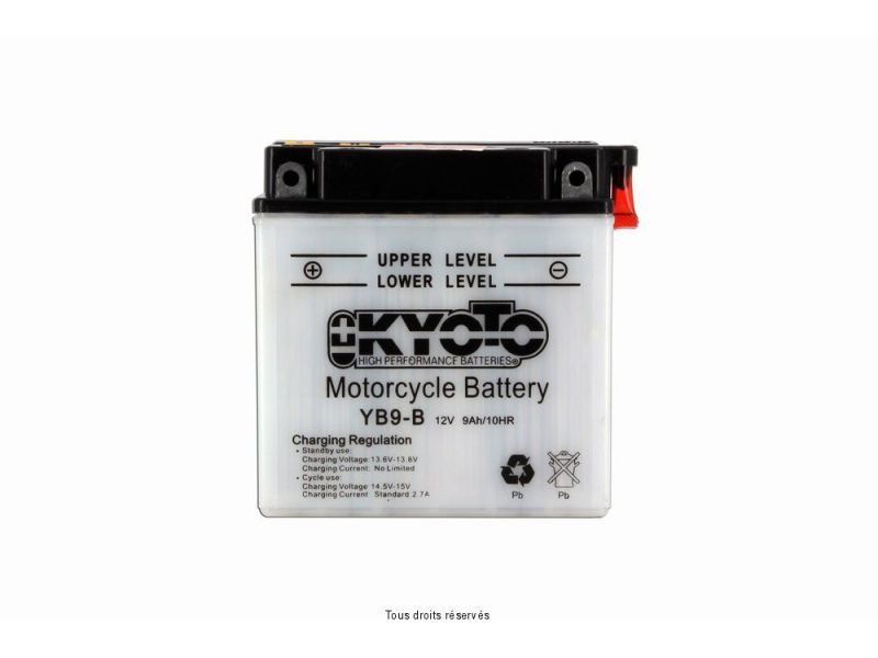 Yb9-b L 137mm  W 76mm  H 140mm 12v 9ah Acide 0,6l1