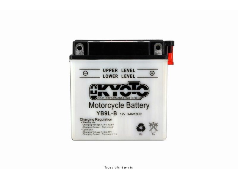 Yb9l-b  = 12N9-3B L 137mm  W 76mm  H 140mm 12v 9ah Acide 0,6l1