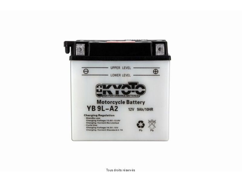 Yb9l-a2 L 137mm  W 76mm  H 140mm 12v 9ah Acide 0,6l1