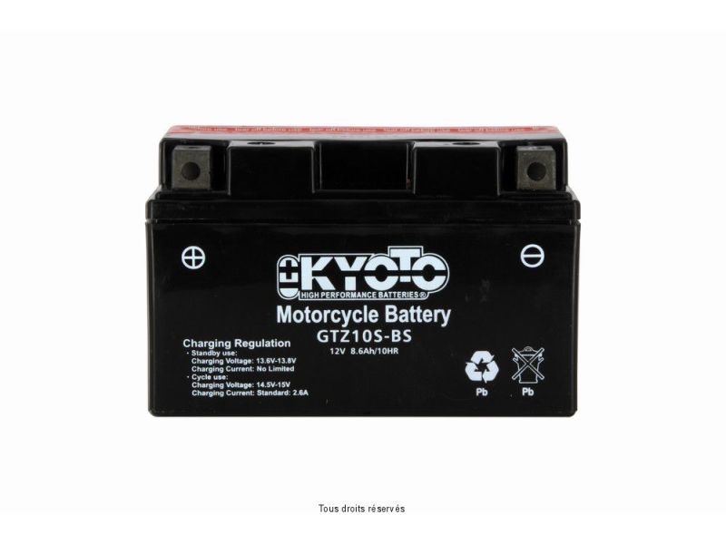 Ytz10s-bs - Ss Entr. AGM L 150mm  W 87mm  H  93mm 12v 8.6ah Acide 0.43l1