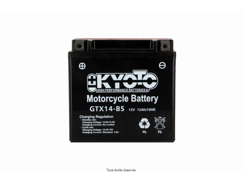 Ytx14-bs - Ss Entr. Acide L 150mm  W 87mm  H 147mm 12v 12ah Acide 0,69l1