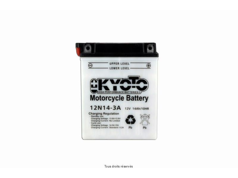 12n14-3a L 135mm  W 91mm  H 167mm 12v 14ah Acide 0,8l1