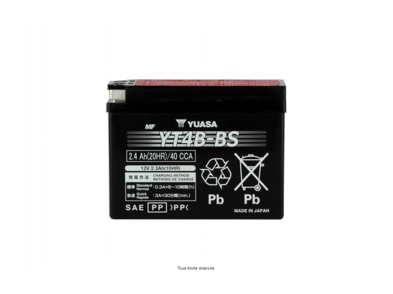 Yt4b-bs L 114mm  W 39mm  H 85mm 12v 2.3ah1