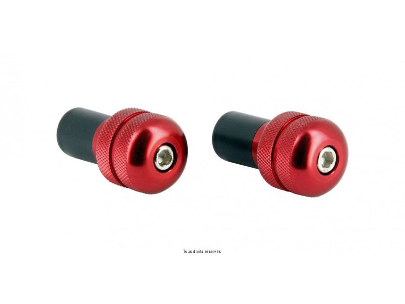 Embouts Guidon Molette Ø17 Rouge  0