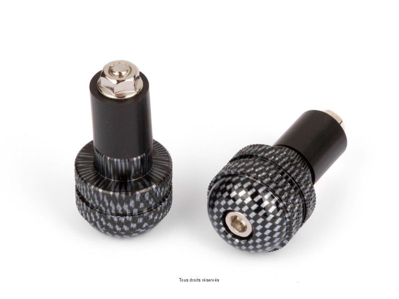 Embouts Guidon Molette Ø17 Carbone  0