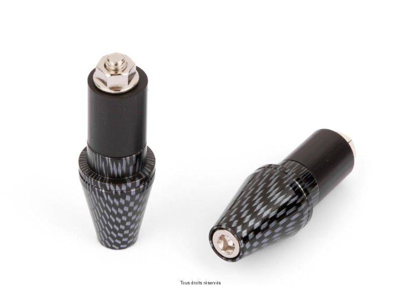 Embouts Guidon Conique Ø17 Carbon  0