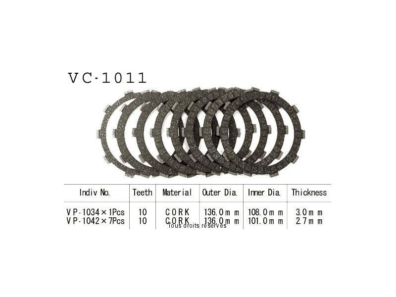 Disques Garnis D'Embrayage Xrv650 Africa-Twin 88-90  0