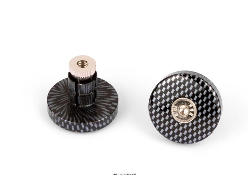Embouts Guidon Plats Ø13 Carbon  0