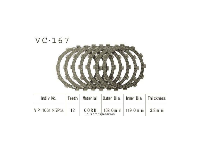 Disques Garnis D'Embrayage Xrv750 Africa Twin 90-02  0