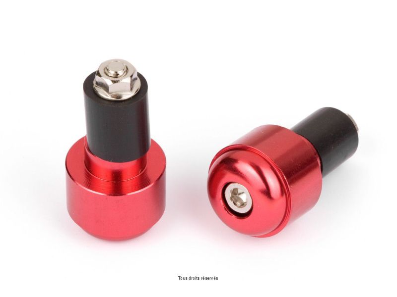 Embouts Guidon Ronds Ø17 Rouge  0
