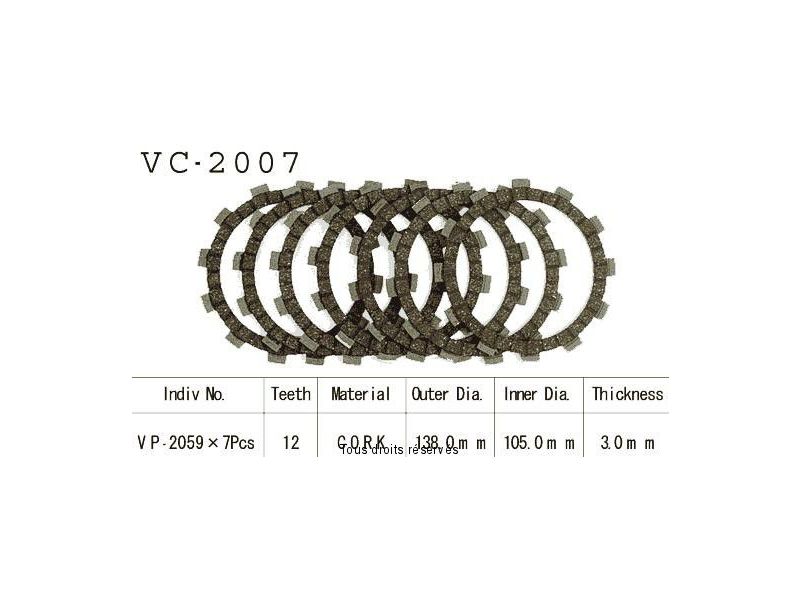 Disq.Garnis D'Embrayage Cross Tzr 250 87-92  0