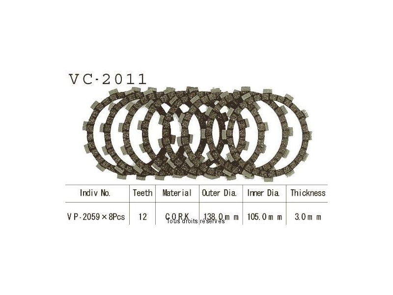 Disq.Garnis D'Embrayage Cross Yz 125 93-07  0