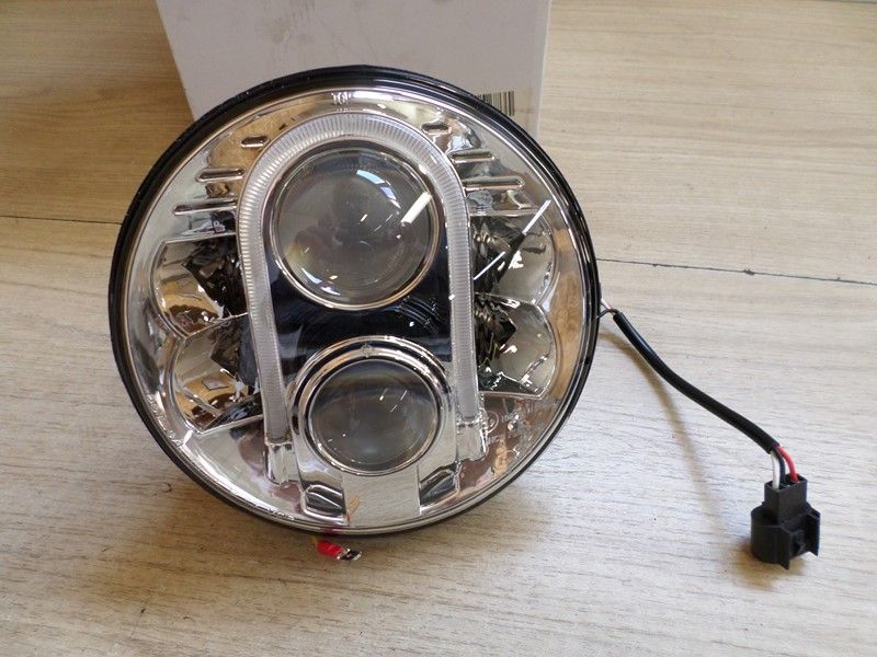 Phare LED 7" compatible avec Harley Davidson Feux avant ECE Craftride TH3 chrome Harley davidson