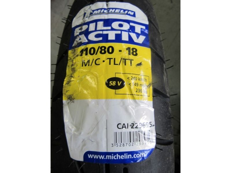 Pneu avant neuf Michelin Pilot Activ 110/80-18 indice de charge 58V