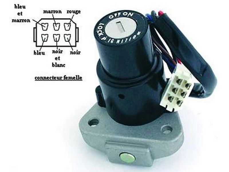 Contacteur à clé, neiman Yamaha 125 DTLC 1986-1992, 350 XT 1985-1986, 600 FZR 1989-1993
