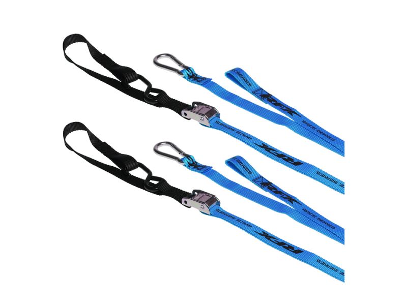 Sangles d'arrimage RFX série 1.0 Race (Bleu/Noir) avec boucle supplémentaire et mousqueton