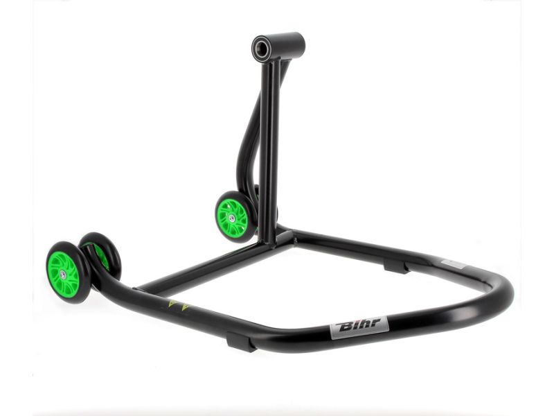 Béquille monobras droite BIHR Home Track noir mat roues vert