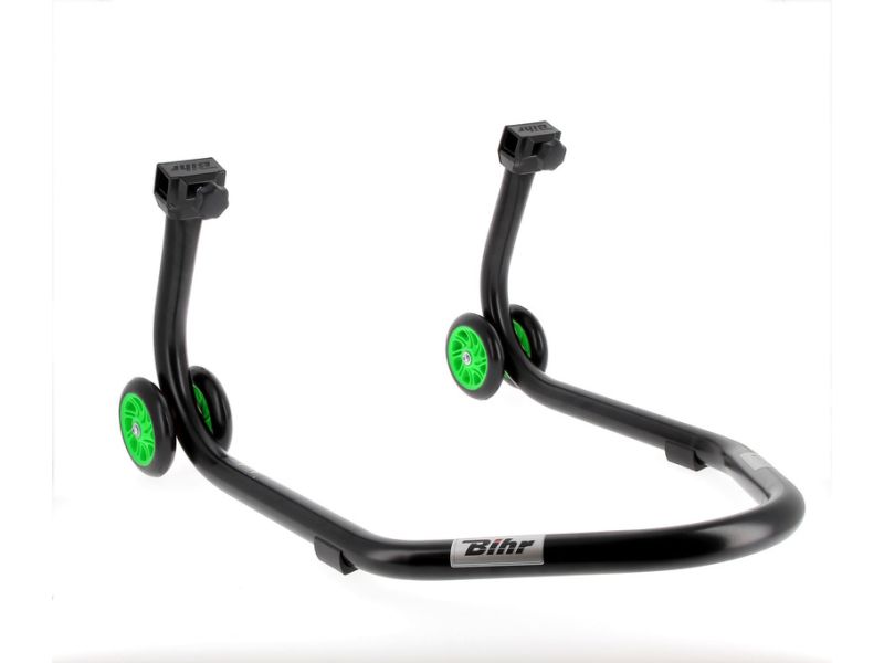 Béquille arrière BIHR Home Track supports en "V" noir mat roues vert
