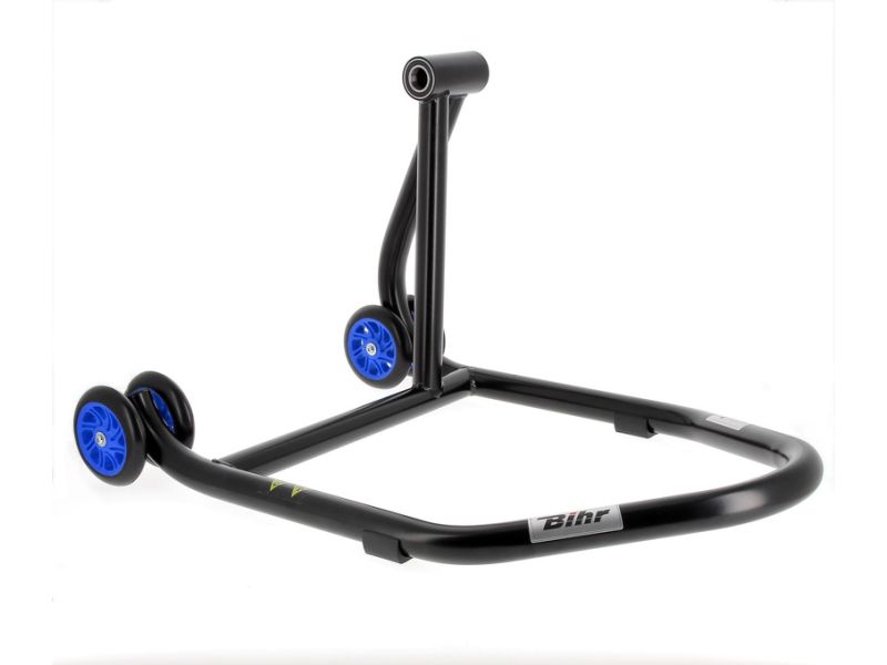 Béquille monobras droite BIHR Home Track noir mat roues bleu