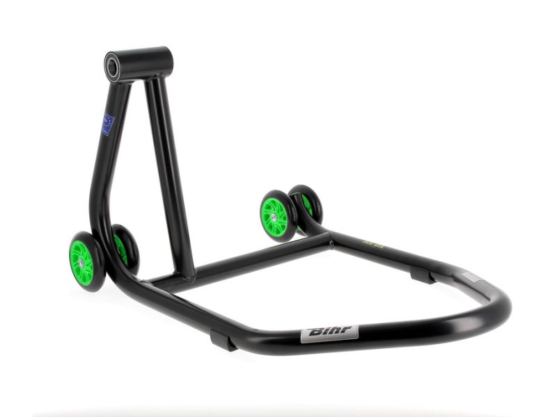 Béquille monobras gauche BIHR Home Track noir mat roues vert