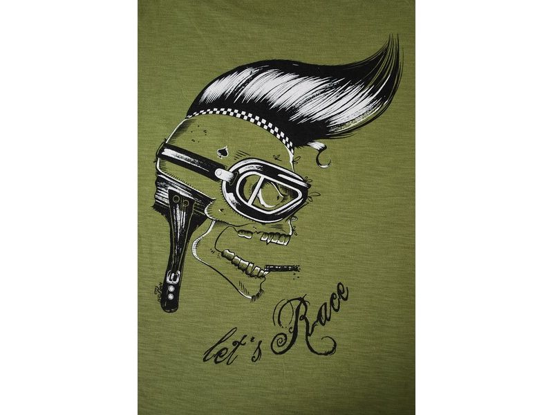 T-shirt femme Let's race Speck Moto vert