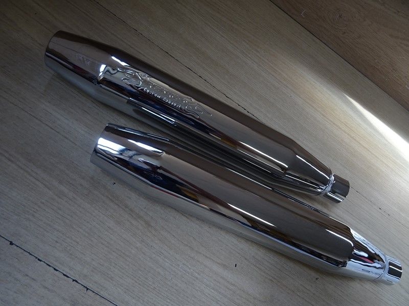 Silencieux homologués REMUS Custom Chrome haut et bas HARLEY DAVIDSON SOFTAIL FAT BOY 2008 (7102239707O / 7102239707U)
