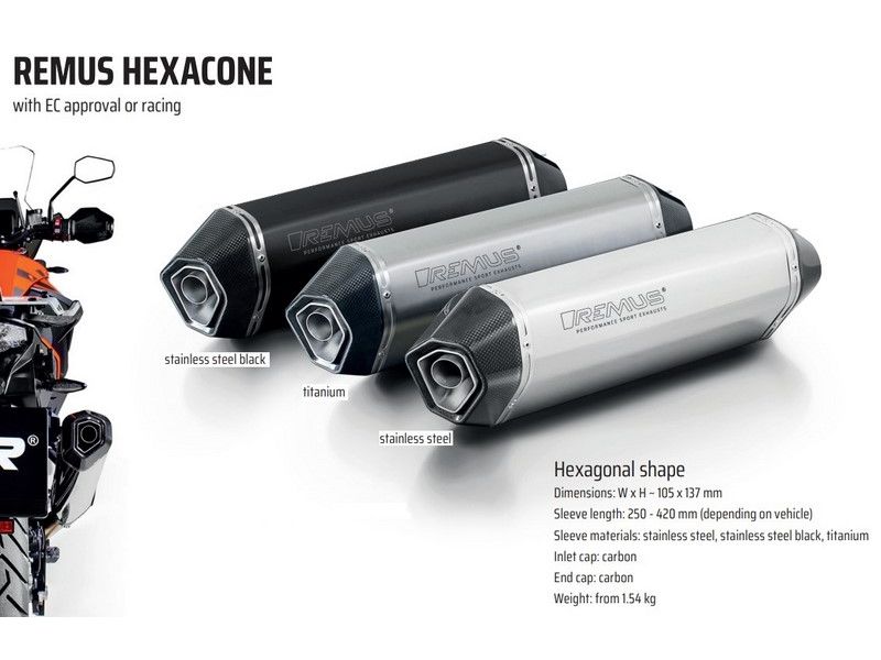 Silencieux homologué REMUS Hexacone Titane YAMAHA XP 500 T-Max 2008/- (4882993008)