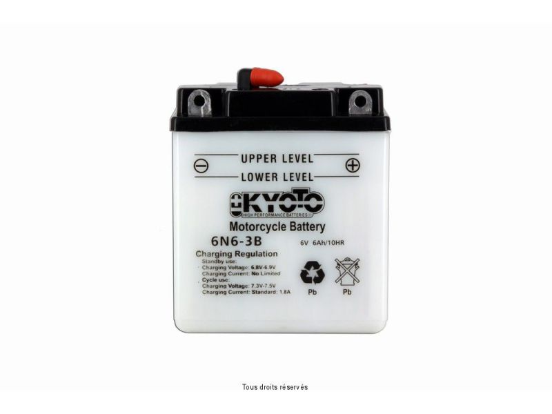6n6-3b L 99mm  W 57mm  H 107mm 6v 6ah Acide 0,27l0