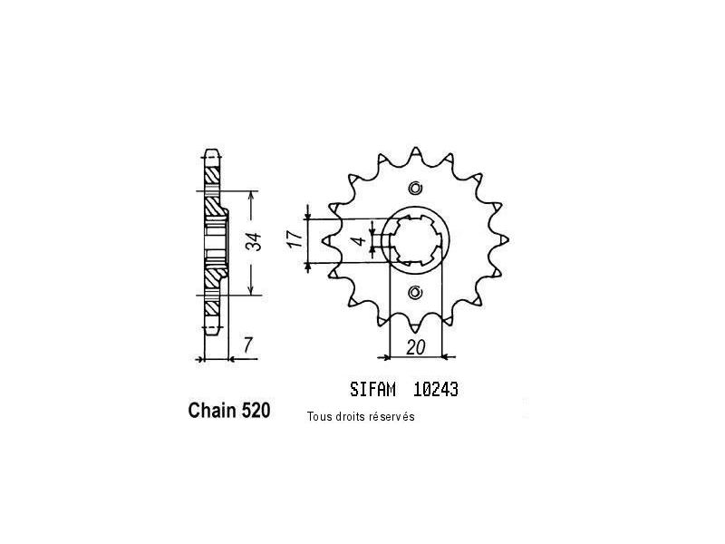 Pignon Honda Cr 79-85 125 Cr 1979-1985 10243cz0