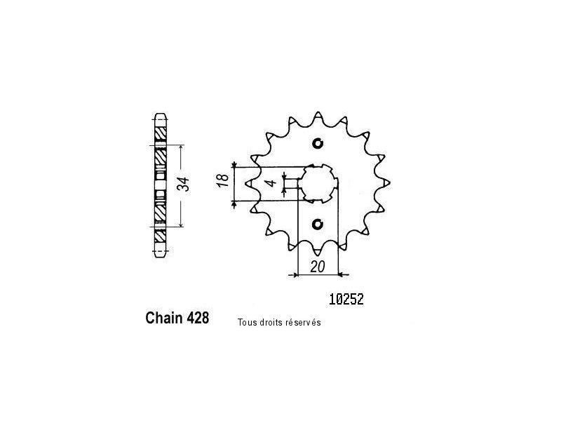 Pignon Cg 125 Brésil 85-98 Cg 125 77-84 10252cz0