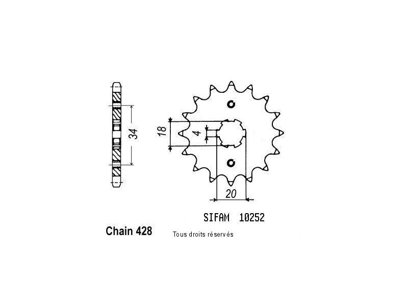 Pignon Xlr 125 83-91   10252cz0