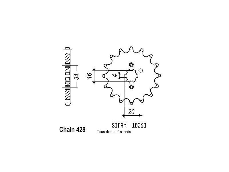 Pignon Dt 125 Lc  87-88 Rd 125 Lc2 Ypvs 86-97 10263cz0