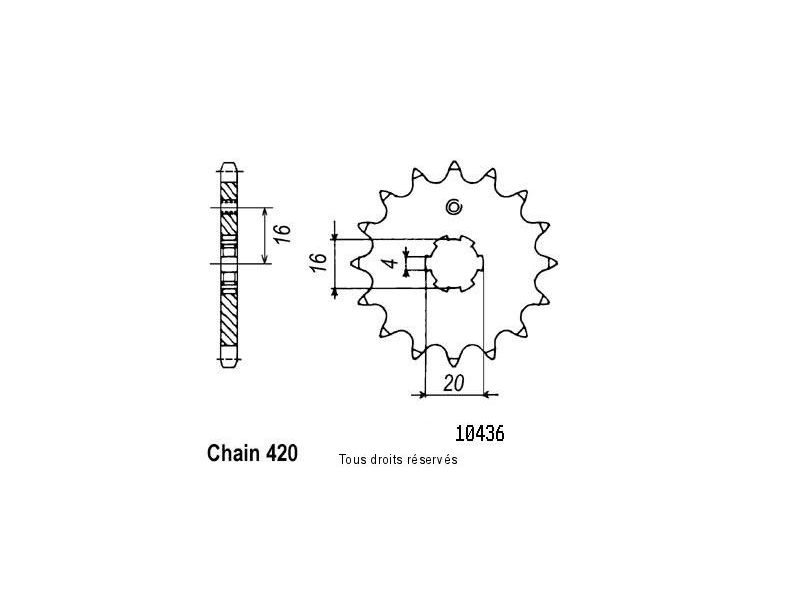 Pignon Kawasaki 60/80 Kx 1985-2001 IDEM 12041CZ EN 4280