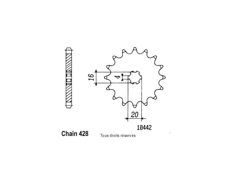 Pignon Suzuki Yamaha Pas428/Z1 80 Rm 1986-2000 10442cz0