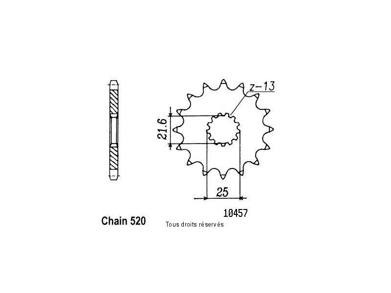 Pignon Yamaha Kawasaki 250 Yz/400 Wr 99-01 10457cz0