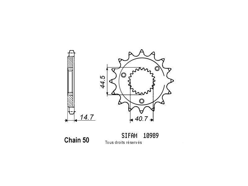 Pignon Harley Xlh 883/1200 Spo   10989cz0