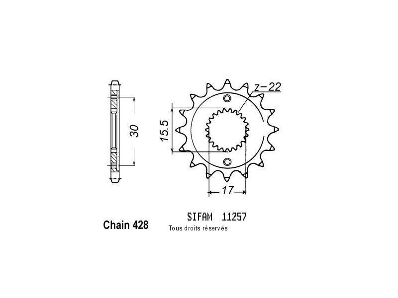 Pignon Honda 80 Cr 1986-2001 11257cz0