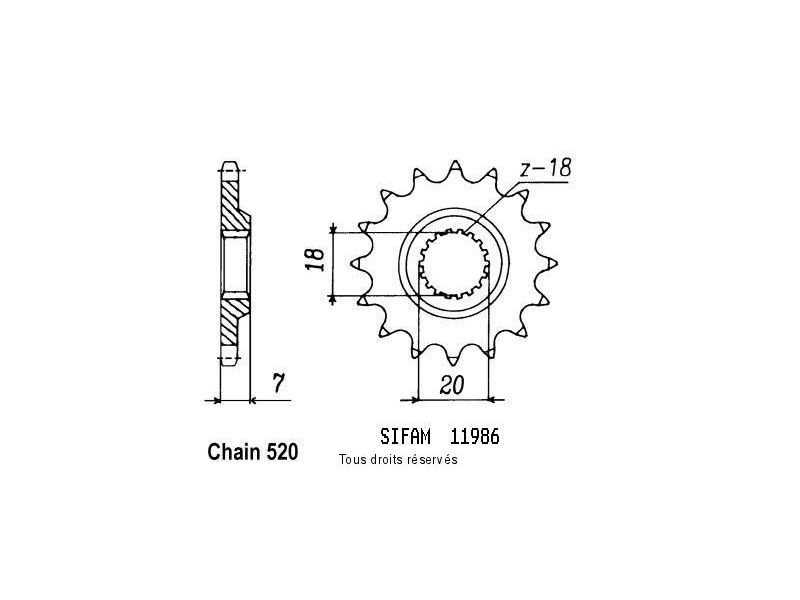 Pignon Suzuki 125 Rm 1983-2001 11986cz0