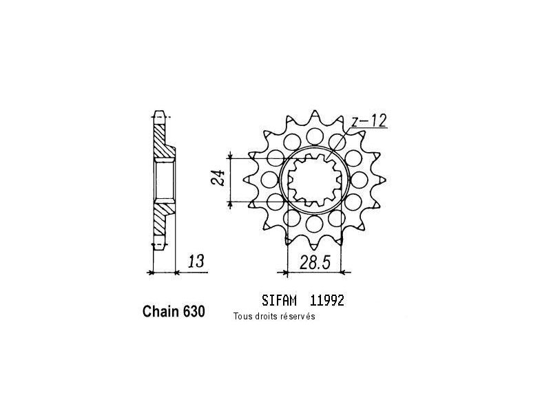 Pignon Gpz 1100 Zx 81-82 Z 1000 Ltd 81-82 11992cz0