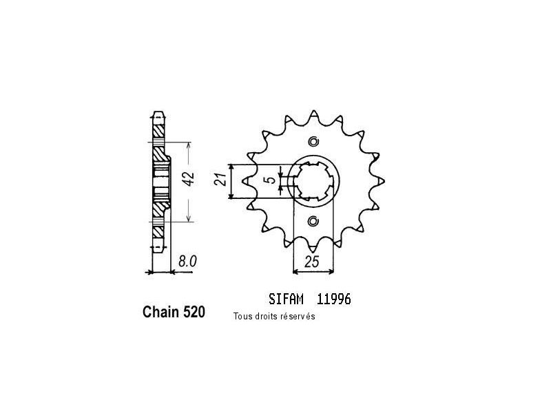 Pignon Xt 600 83-86 Xtz 600 Tenere 83-86 11996cz0